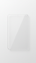 A perfectly centered EMF shielding screen protector, displayed on a seamless 'Cotton White' background. The protector is...