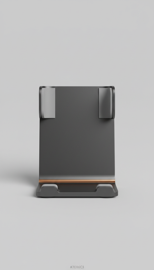 Aluminum smartphone holder, Three-quarter angle as default to showcase form and surface details; straight-on options for...
