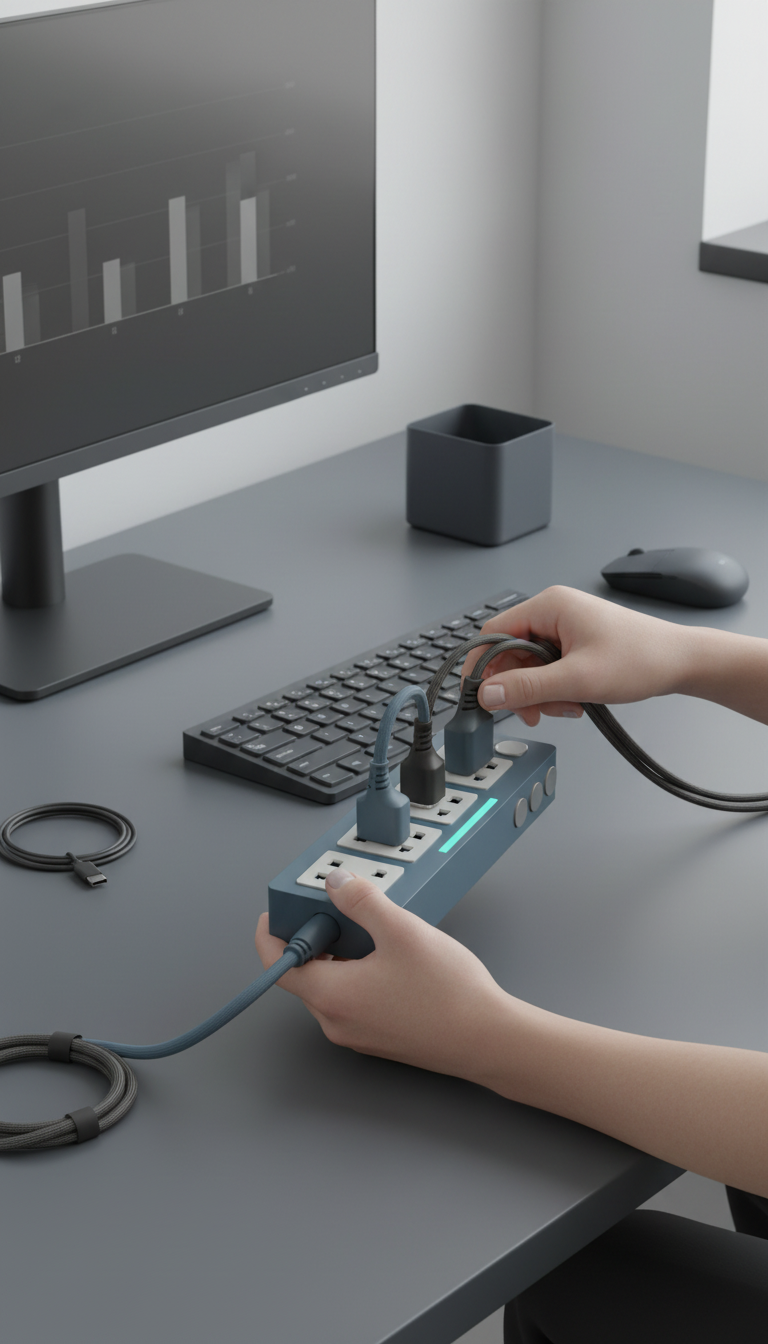 Smart Power Strip in use