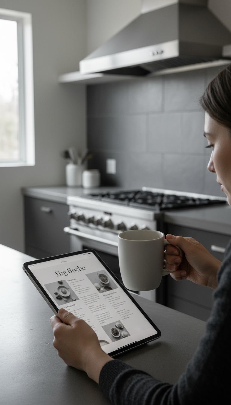 Soft Pebble Ceramic Mug in use