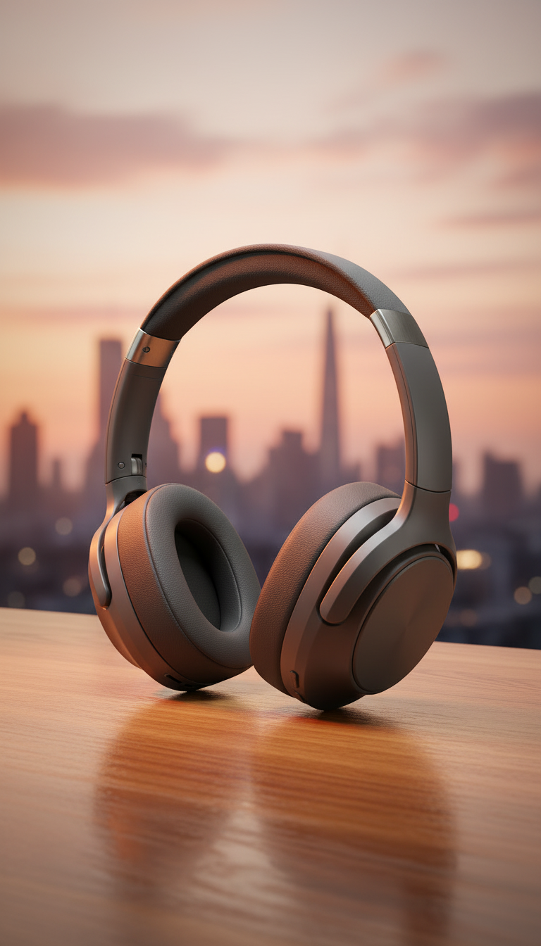 Ergonomic Over-Ear Headphones in a new setting