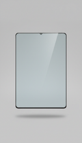 Radiation-blocking screen protector, perfectly centered in the frame against a Mist Gray background. The protector is...